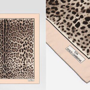 KIM DOLCE&GABBANA Collab Leopard Print Silk Scarf